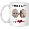 Your Child's Face On Mug - 2 Faces And Heart